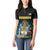 Bahamas Coat of Arms and Flag Women Polo Shirt with Blue Coral Pattern and Marlin Crest - Wonder Print Shop