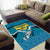Bahamas Area Rug with Blue Marlin Fish Tribal Chevron Flag Spirit