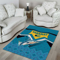 Bahamas Area Rug with Blue Marlin Fish Tribal Chevron Flag Spirit