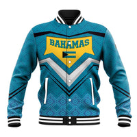 Bahamas Baseball Jacket with Blue Marlin Fish Tribal Chevron Flag Spirit