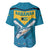 Bahamas Baseball Jersey with Blue Marlin Fish Tribal Chevron Flag Spirit
