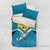 Bahamas Bedding Set with Blue Marlin Fish Tribal Chevron Flag Spirit