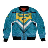 Bahamas Bomber Jacket with Blue Marlin Fish Tribal Chevron Flag Spirit