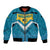 Bahamas Bomber Jacket with Blue Marlin Fish Tribal Chevron Flag Spirit