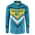 Bahamas Button Sweatshirt with Blue Marlin Fish Tribal Chevron Flag Spirit