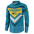 Bahamas Button Sweatshirt with Blue Marlin Fish Tribal Chevron Flag Spirit