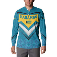 Bahamas Button Sweatshirt with Blue Marlin Fish Tribal Chevron Flag Spirit