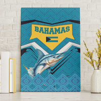 Bahamas Canvas Wall Art with Blue Marlin Fish Tribal Chevron Flag Spirit
