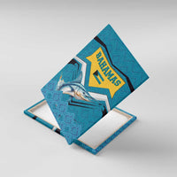 Bahamas Canvas Wall Art with Blue Marlin Fish Tribal Chevron Flag Spirit