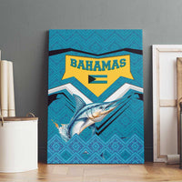 Bahamas Canvas Wall Art with Blue Marlin Fish Tribal Chevron Flag Spirit