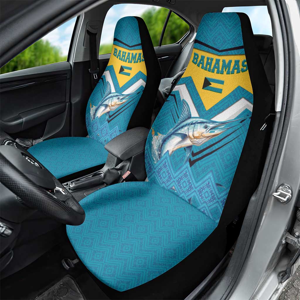 Bahamas Car Seat Cover with Blue Marlin Fish Tribal Chevron Flag Spirit