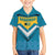 Bahamas Family Matching Long Sleeve Bodycon Dress and Hawaiian Shirt with Blue Marlin Fish Tribal Chevron Flag Spirit