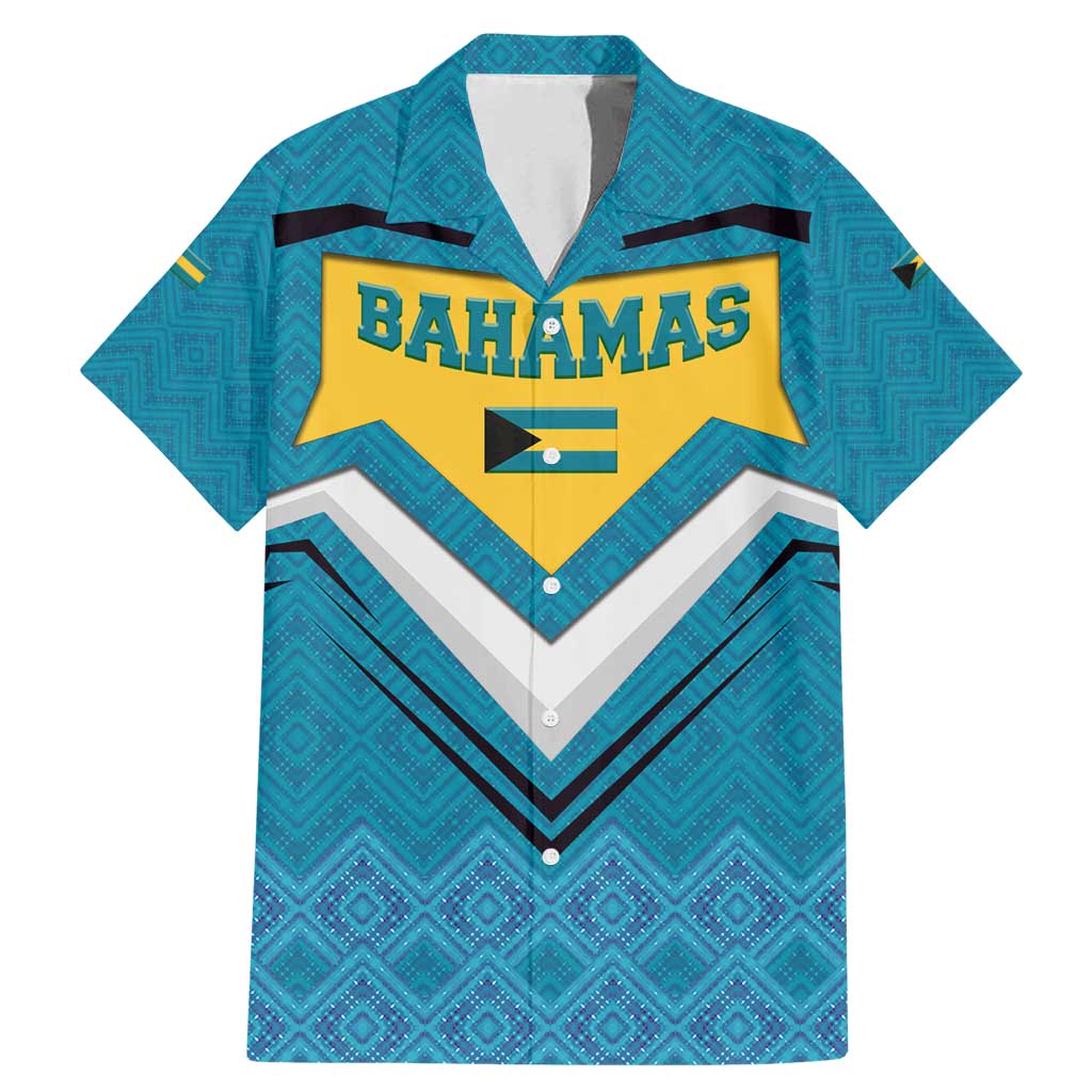 Bahamas Family Matching Mermaid Dress and Hawaiian Shirt with Blue Marlin Fish Tribal Chevron Flag Spirit