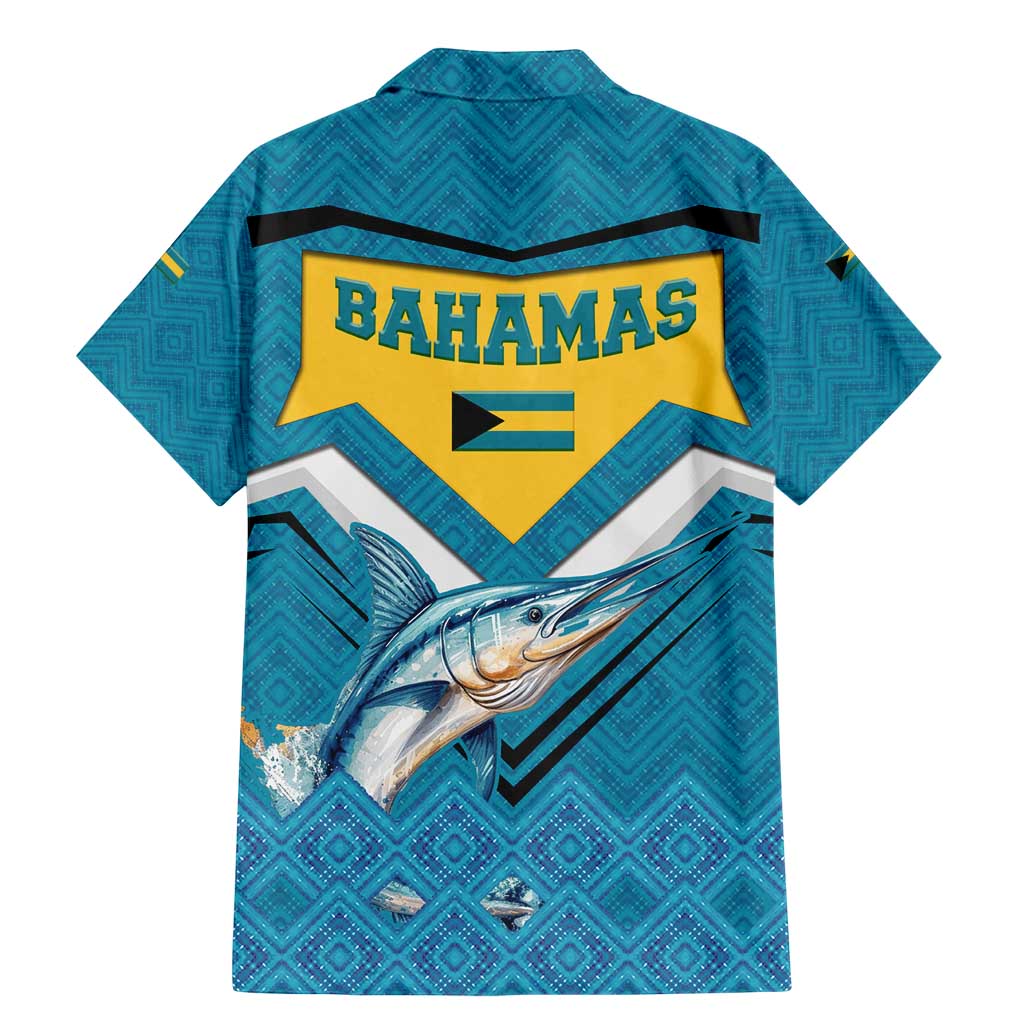 Bahamas Family Matching Mermaid Dress and Hawaiian Shirt with Blue Marlin Fish Tribal Chevron Flag Spirit