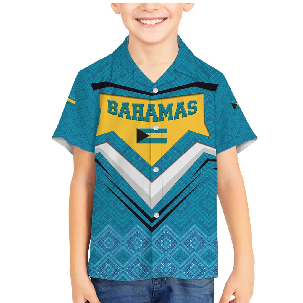 Bahamas Family Matching Mermaid Dress and Hawaiian Shirt with Blue Marlin Fish Tribal Chevron Flag Spirit