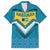 Bahamas Family Matching Off The Shoulder Long Sleeve Dress and Hawaiian Shirt with Blue Marlin Fish Tribal Chevron Flag Spirit