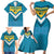 Bahamas Family Matching Short Sleeve Bodycon Dress and Hawaiian Shirt with Blue Marlin Fish Tribal Chevron Flag Spirit