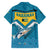 Bahamas Family Matching Short Sleeve Bodycon Dress and Hawaiian Shirt with Blue Marlin Fish Tribal Chevron Flag Spirit