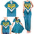 Bahamas Family Matching Tank Maxi Dress and Hawaiian Shirt with Blue Marlin Fish Tribal Chevron Flag Spirit