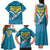 Bahamas Family Matching Tank Maxi Dress and Hawaiian Shirt with Blue Marlin Fish Tribal Chevron Flag Spirit
