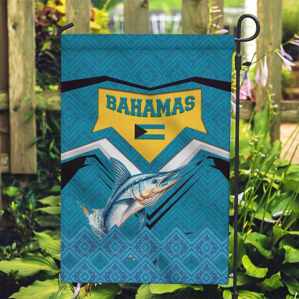 Bahamas Garden Flag with Blue Marlin Fish Tribal Chevron Flag Spirit