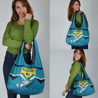 Bahamas Grocery Bag with Blue Marlin Fish Tribal Chevron Flag Spirit