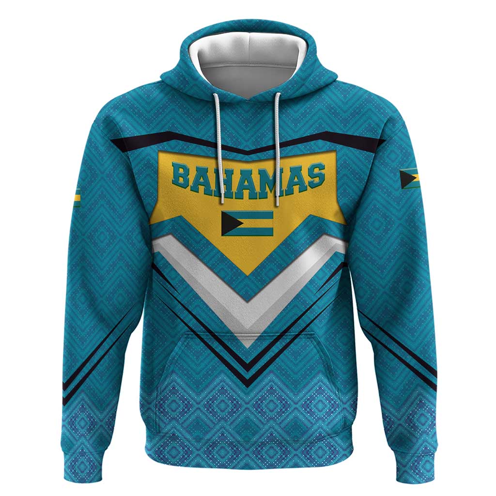 Bahamas Hoodie with Blue Marlin Fish Tribal Chevron Flag Spirit