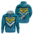 Bahamas Hoodie with Blue Marlin Fish Tribal Chevron Flag Spirit