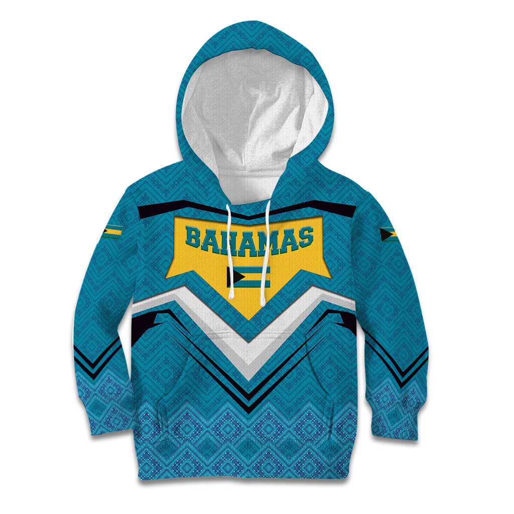 Bahamas Kid Hoodie with Blue Marlin Fish Tribal Chevron Flag Spirit