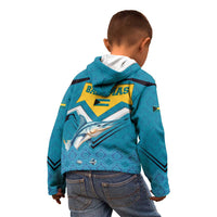 Bahamas Kid Hoodie with Blue Marlin Fish Tribal Chevron Flag Spirit