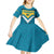 Bahamas Kid Short Sleeve Dress with Blue Marlin Fish Tribal Chevron Flag Spirit