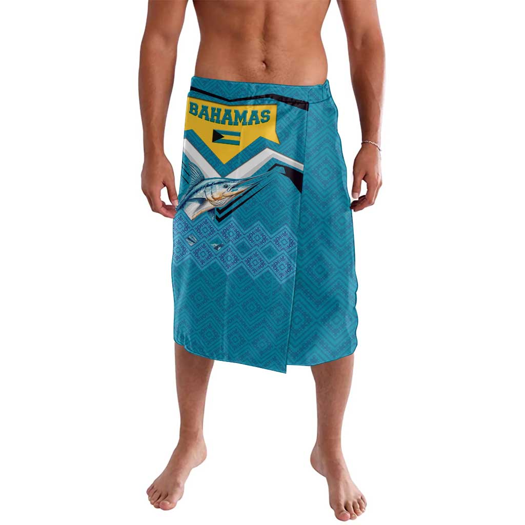 Bahamas Lavalava with Blue Marlin Fish Tribal Chevron Flag Spirit