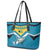 Bahamas Leather Tote Bag with Blue Marlin Fish Tribal Chevron Flag Spirit