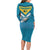 Bahamas Long Sleeve Bodycon Dress with Blue Marlin Fish Tribal Chevron Flag Spirit