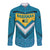 Bahamas Long Sleeve Button Shirt with Blue Marlin Fish Tribal Chevron Flag Spirit