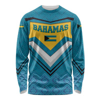 Bahamas Long Sleeve Shirt with Blue Marlin Fish Tribal Chevron Flag Spirit