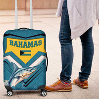 Bahamas Luggage Cover with Blue Marlin Fish Tribal Chevron Flag Spirit