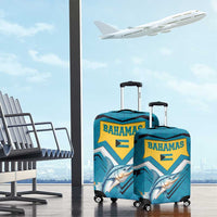 Bahamas Luggage Cover with Blue Marlin Fish Tribal Chevron Flag Spirit