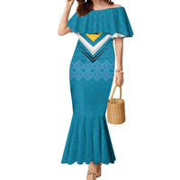 Bahamas Mermaid Dress with Blue Marlin Fish Tribal Chevron Flag Spirit