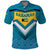 Bahamas Polo Shirt with Blue Marlin Fish Tribal Chevron Flag Spirit