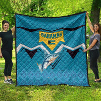 Bahamas Quilt with Blue Marlin Fish Tribal Chevron Flag Spirit