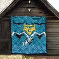 Bahamas Quilt with Blue Marlin Fish Tribal Chevron Flag Spirit
