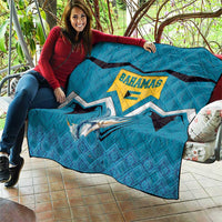 Bahamas Quilt with Blue Marlin Fish Tribal Chevron Flag Spirit