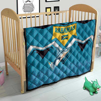 Bahamas Quilt with Blue Marlin Fish Tribal Chevron Flag Spirit