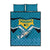 Bahamas Quilt Bed Set with Blue Marlin Fish Tribal Chevron Flag Spirit