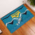 Bahamas Rubber Doormat with Blue Marlin Fish Tribal Chevron Flag Spirit