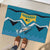 Bahamas Rubber Doormat with Blue Marlin Fish Tribal Chevron Flag Spirit