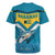 Bahamas Rugby Jersey with Blue Marlin Fish Tribal Chevron Flag Spirit