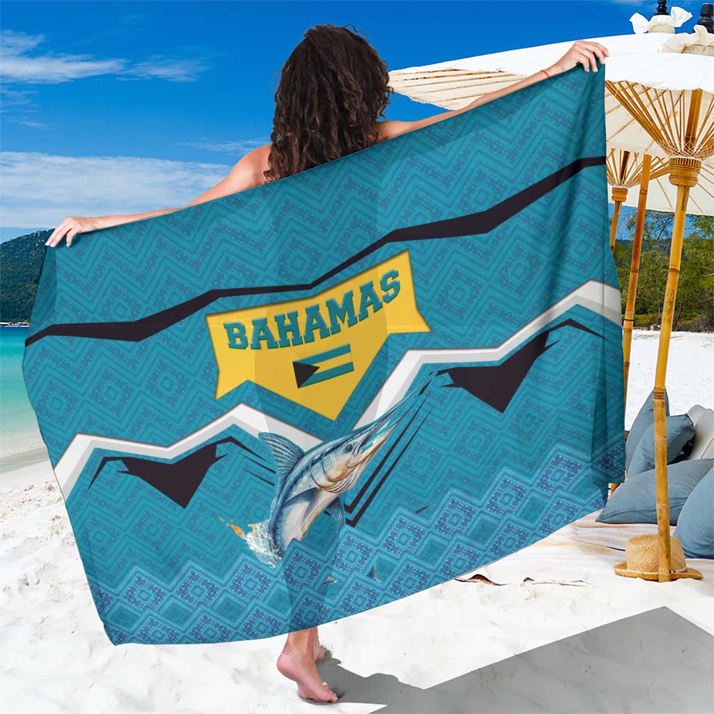 Bahamas Sarong with Blue Marlin Fish Tribal Chevron Flag Spirit