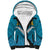 Bahamas Sherpa Hoodie with Blue Marlin Fish Tribal Chevron Flag Spirit